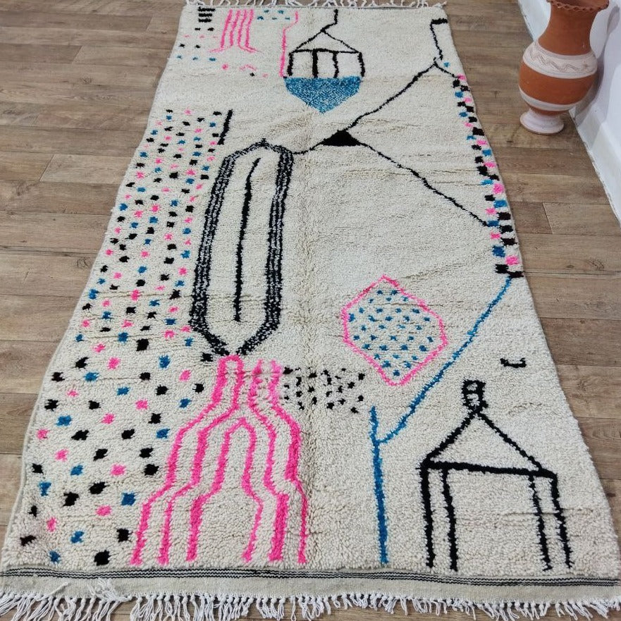 Moroccan Style Azilal Berber Runner Rugs - Rustic Charm in Authentic Wool