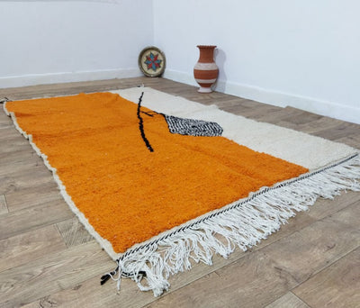 Moroccan Azilal Berber Rugs Authentic Charm and Style in Halloween Orange