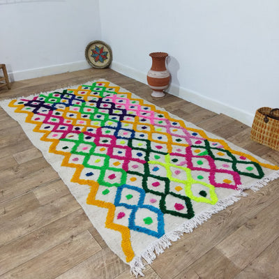 Authentic Multicolored Moroccan Azilal Berber Rugs - Handcrafted with Natural Wool