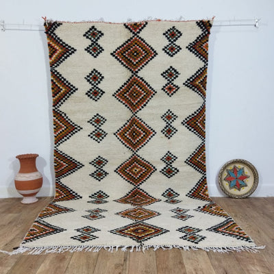 Authentic charm of Moroccan Azilal Berber rugs with natural wool