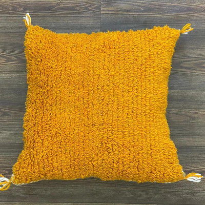 Berber Yellow Wool Pillow | Cozy Decor Accent