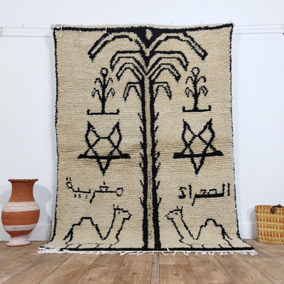 Authentic Moroccan rug Style Beni Ouarain rug 4x6 ft Handmade Rug Berber rugrugsMoroccan Rugs Handmade Beni Ourain Rug - Berber Rug