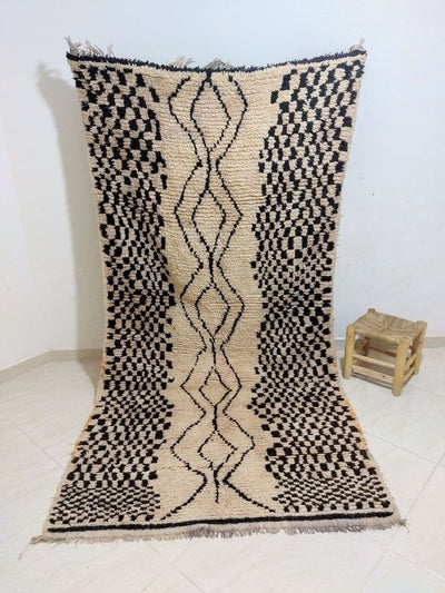 Moroccan rug Beni Ouarain rug 4x8 ft Handmade rug Berber rugrugsMoroccan Rugs Handmade Beni Ourain Rug - Berber Rug