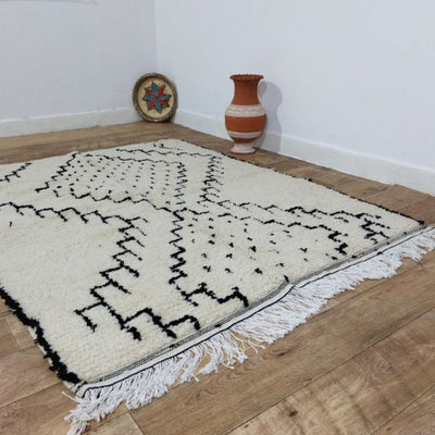 Moroccan rug Beni Ouarain rug 5x6 ft Handmade rug Berber rugrugsMoroccan Rugs Handmade Beni Ourain Rug - Berber Rug