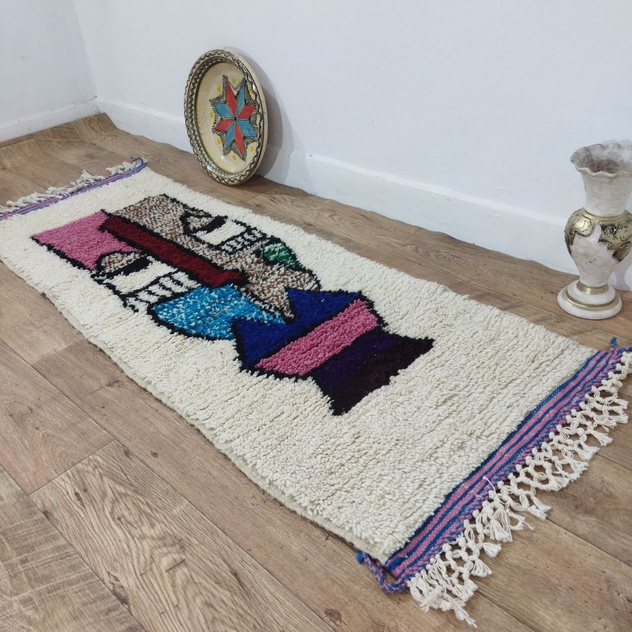 Moroccan rug Style Azilal rug 2x5 ft Handmade rug Berber rugrugsMoroccan Rugs Handmade Beni Ourain Rug - Berber Rug