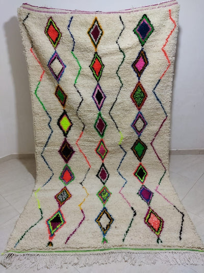 Moroccan rug Style Azilal rug 5x8 ft Handmade rug Berber rugrugsMoroccan Rugs Handmade Beni Ourain Rug - Berber Rug
