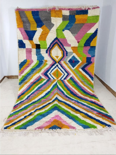 Colorful Moroccan Azilal Rug - Modern Berber Design