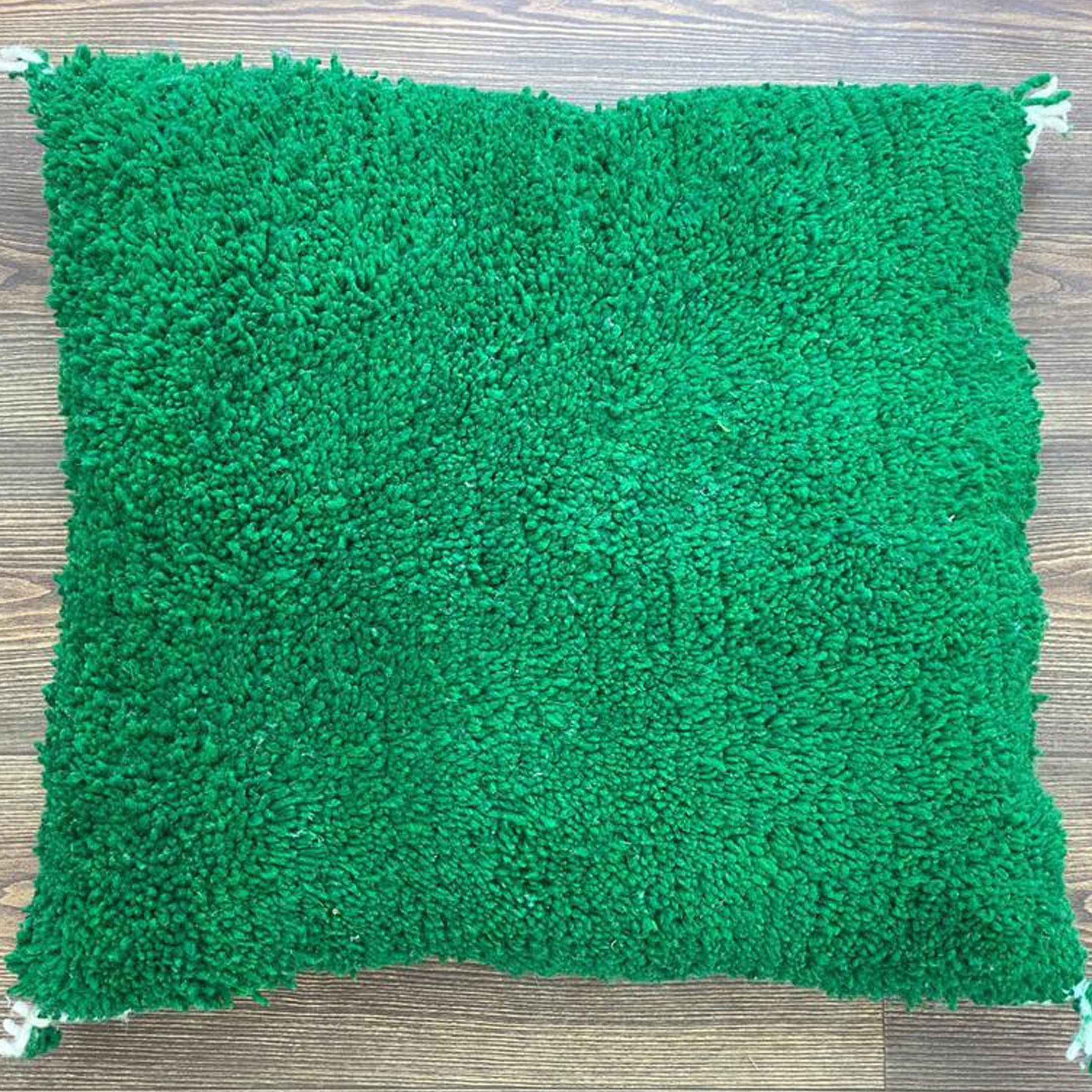 Berber Green Wool Pillow | Cozy Decor Accent