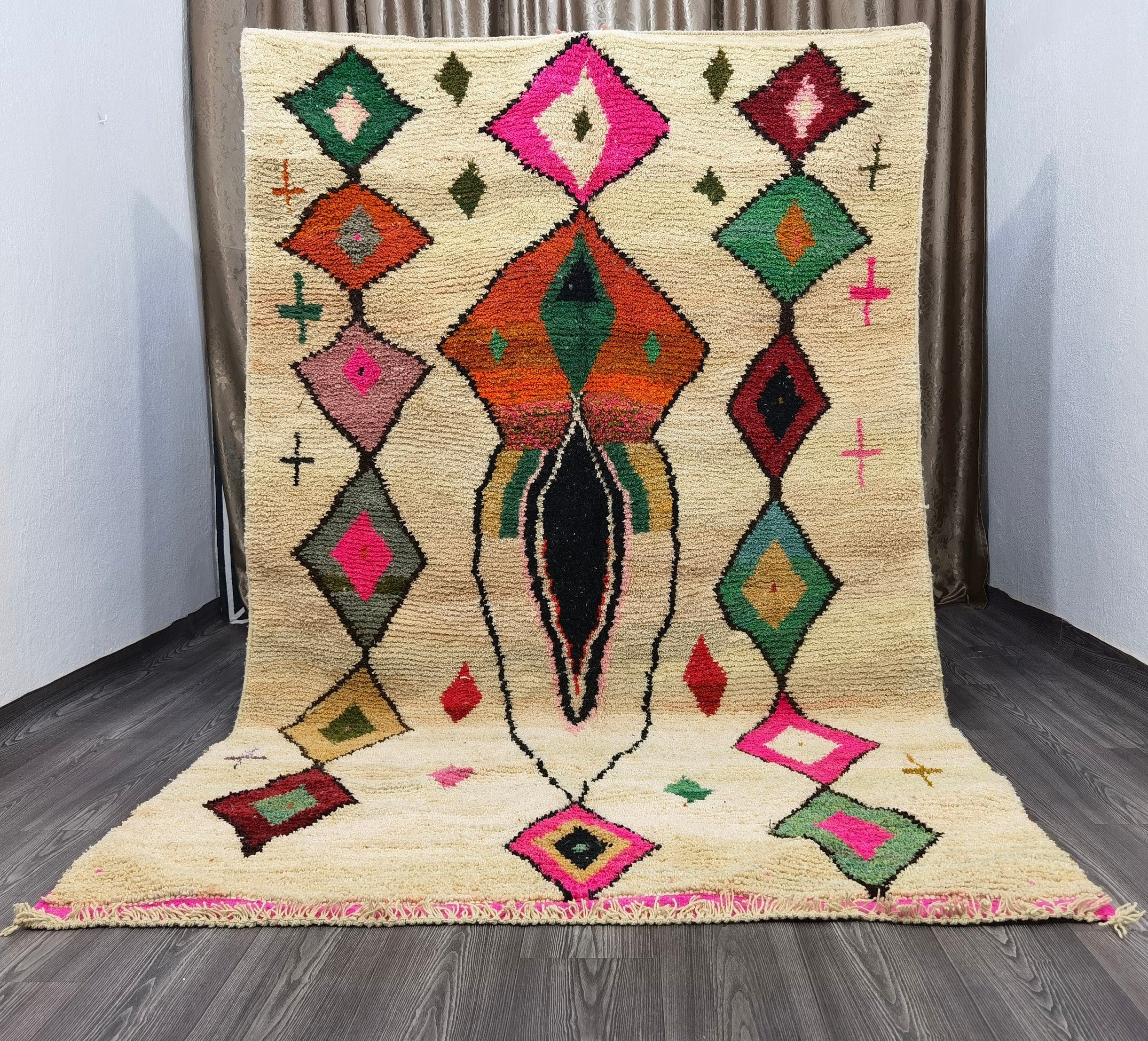 Handwoven Boujaad Moroccan Rug showcasing Berber craftsmanship