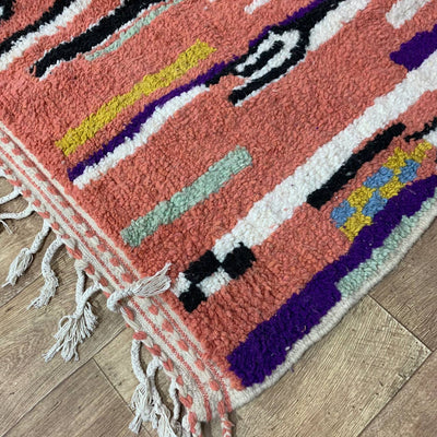 Colorful Moroccan Azilal Berber Rug Handmade wool Carpet
