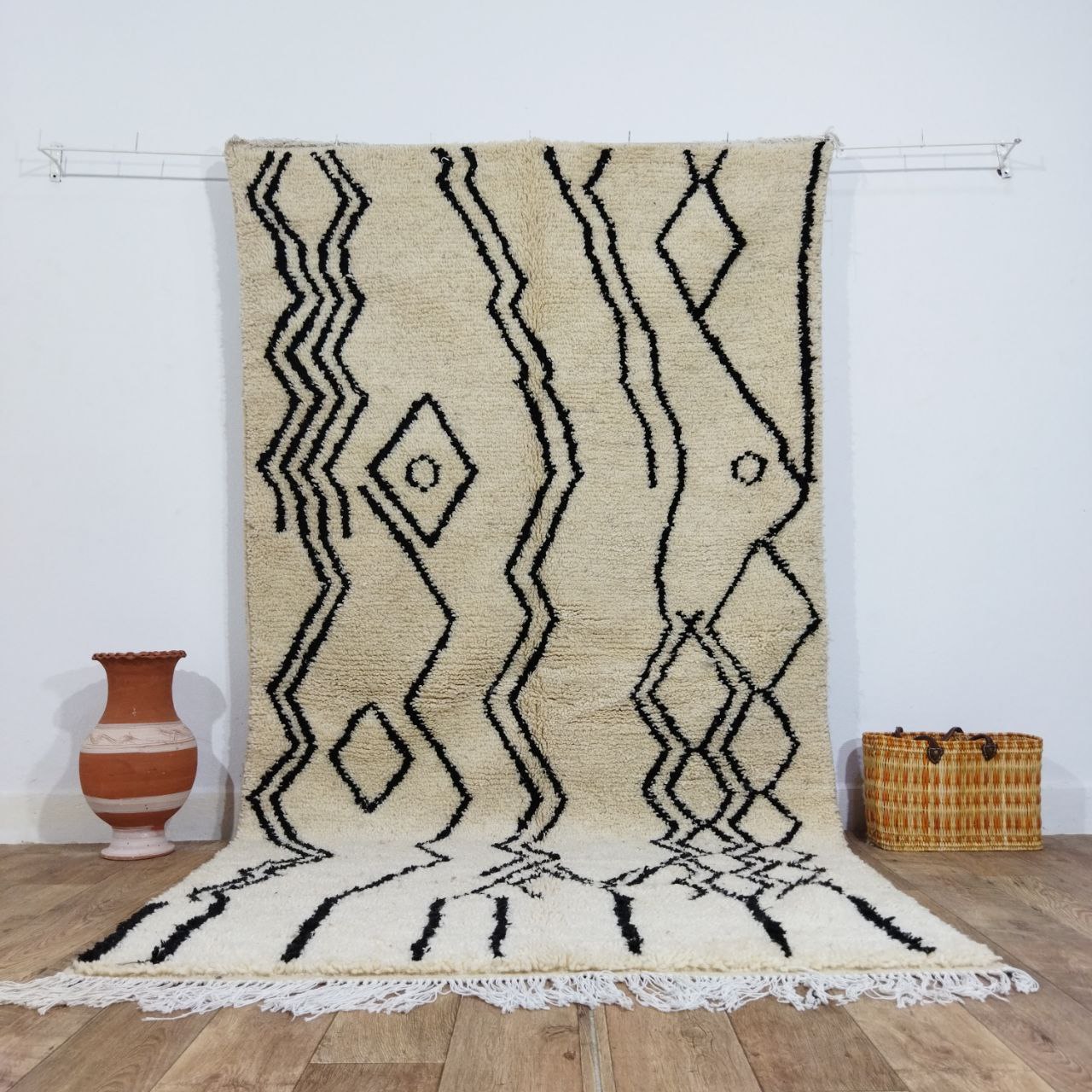 Moroccan Vintage Rug 4x9 Ft, Morocco Rug, Moroccan Carpet, Handmade Rug, Oriental Carpet, Beni Ourain Carpet, Moroccan Vintage 4x9ft