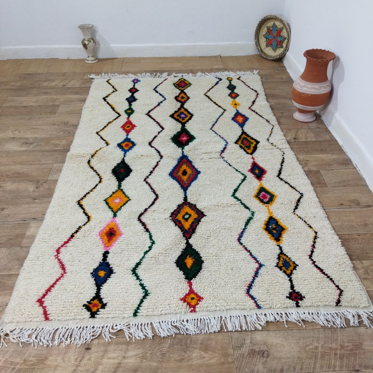 Authentic Moroccan Azilal Berber Rugs - Timeless Traditional Beauty in Multicolor