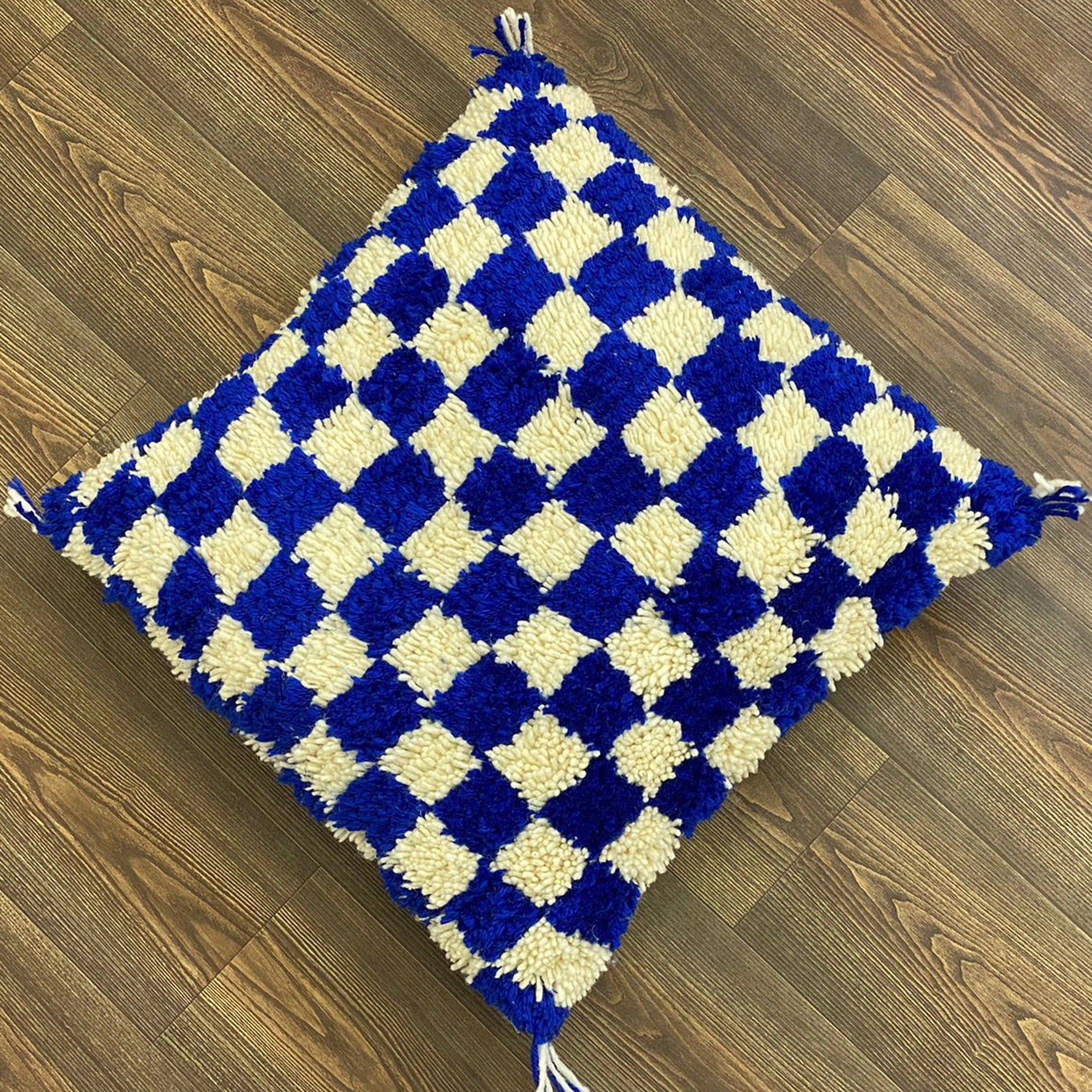 Berber Cushion Blue Checkered