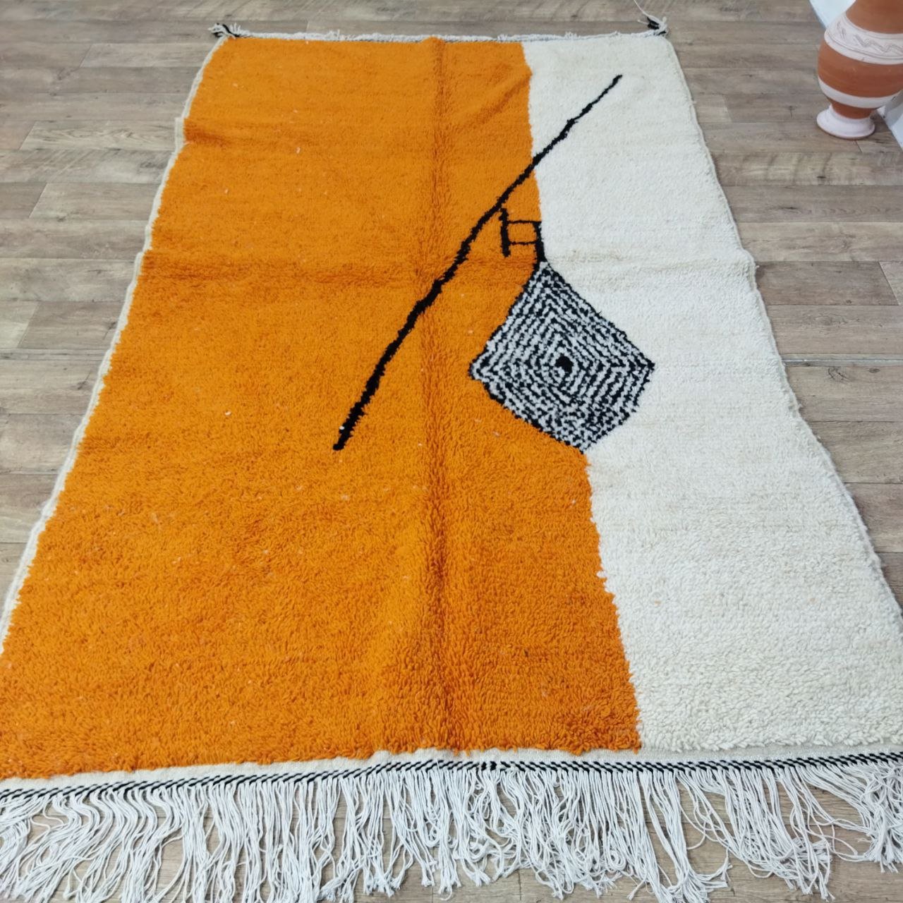 Authentic Moroccan rug Style Beni Ouarain rug 4x8 ft Handmade Rug Berber rugrugsMoroccan Rugs Handmade Beni Ourain Rug - Berber Rug