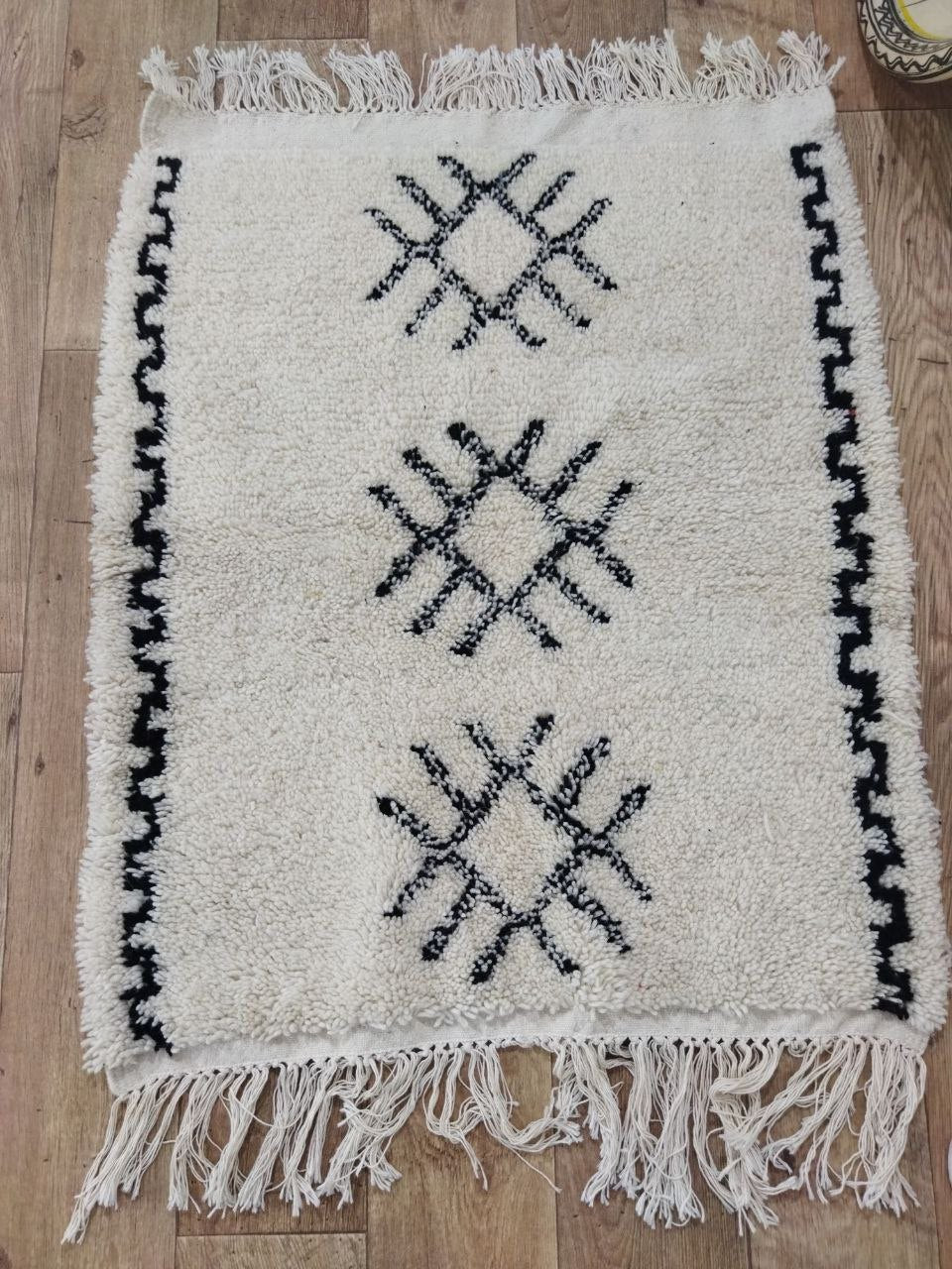 Moroccan rug Beni Ouarain rug 2x3 ft Handmade rug Small rugrugsMoroccan Rugs Handmade Beni Ourain Rug - Berber Rug