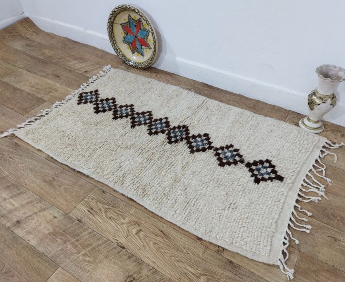 Moroccan rug Beni Ouarain rug 2x4 ft Handmade rug Berber rugrugsMoroccan Rugs Handmade Beni Ourain Rug - Berber Rug
