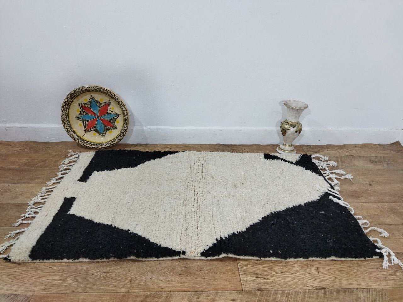 Moroccan rug Beni Ouarain rug 2x4 ft Handmade rug Berber rugrugsMoroccan Rugs Handmade Beni Ourain Rug - Berber Rug