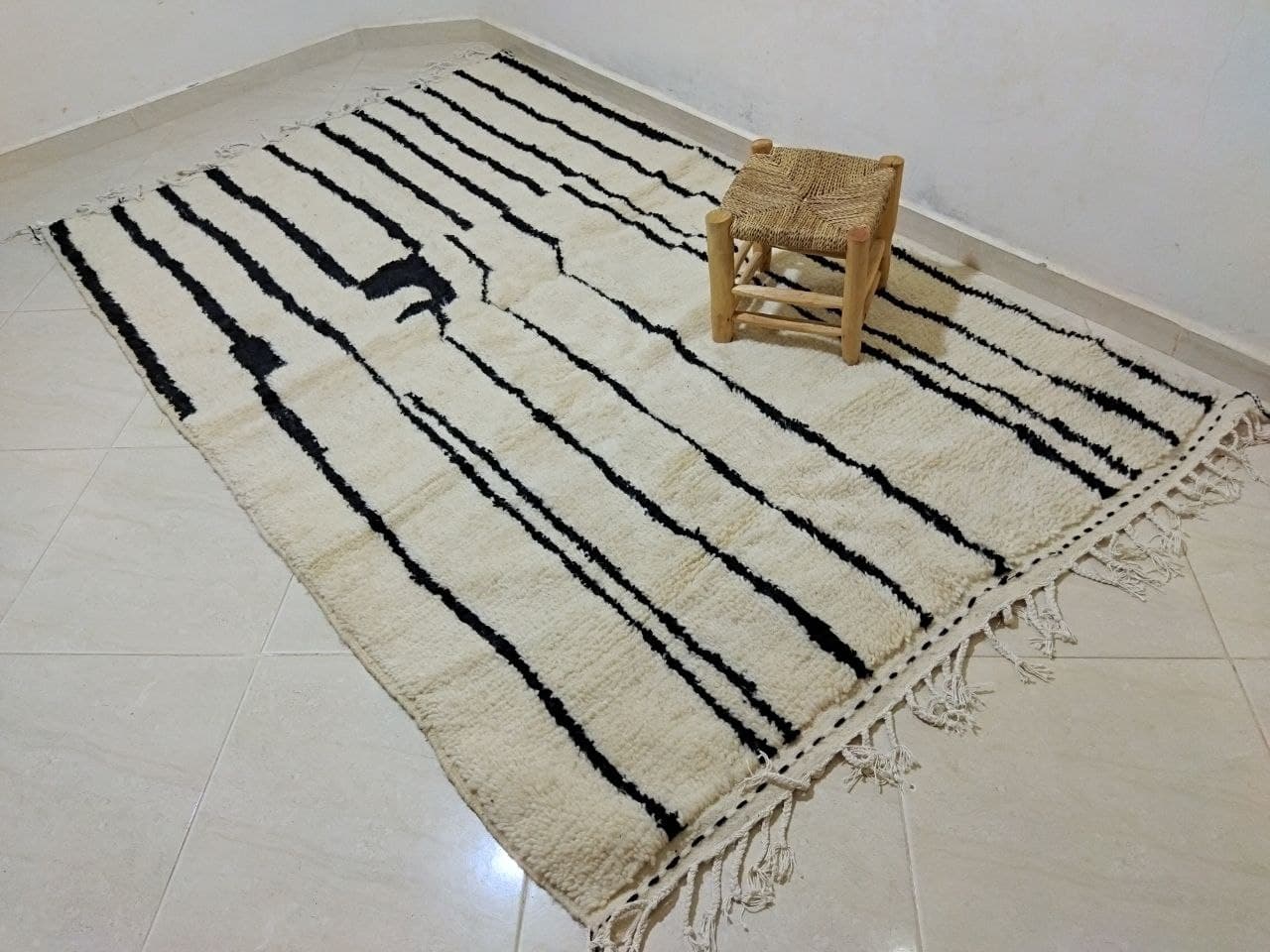 Moroccan rug Beni Ouarain rug 3x5 ft Handmade rug Berber rugrugsMoroccan Rugs Handmade Beni Ourain Rug - Berber Rug