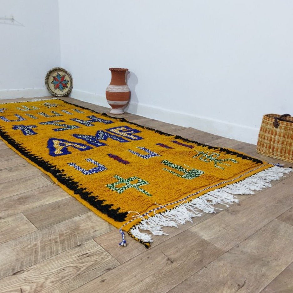 Moroccan rug Beni Ouarain rug 3x9 ft Handmade rug Berber rugrugsMoroccan Rugs Handmade Beni Ourain Rug - Berber Rug