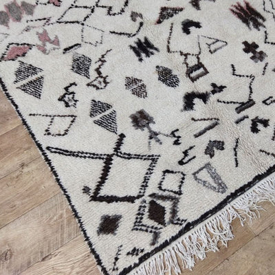 Moroccan rug Beni Ouarain rug 4x10 ft Handmade rug Berber rugrugsMoroccan Rugs Handmade Beni Ourain Rug - Berber Rug