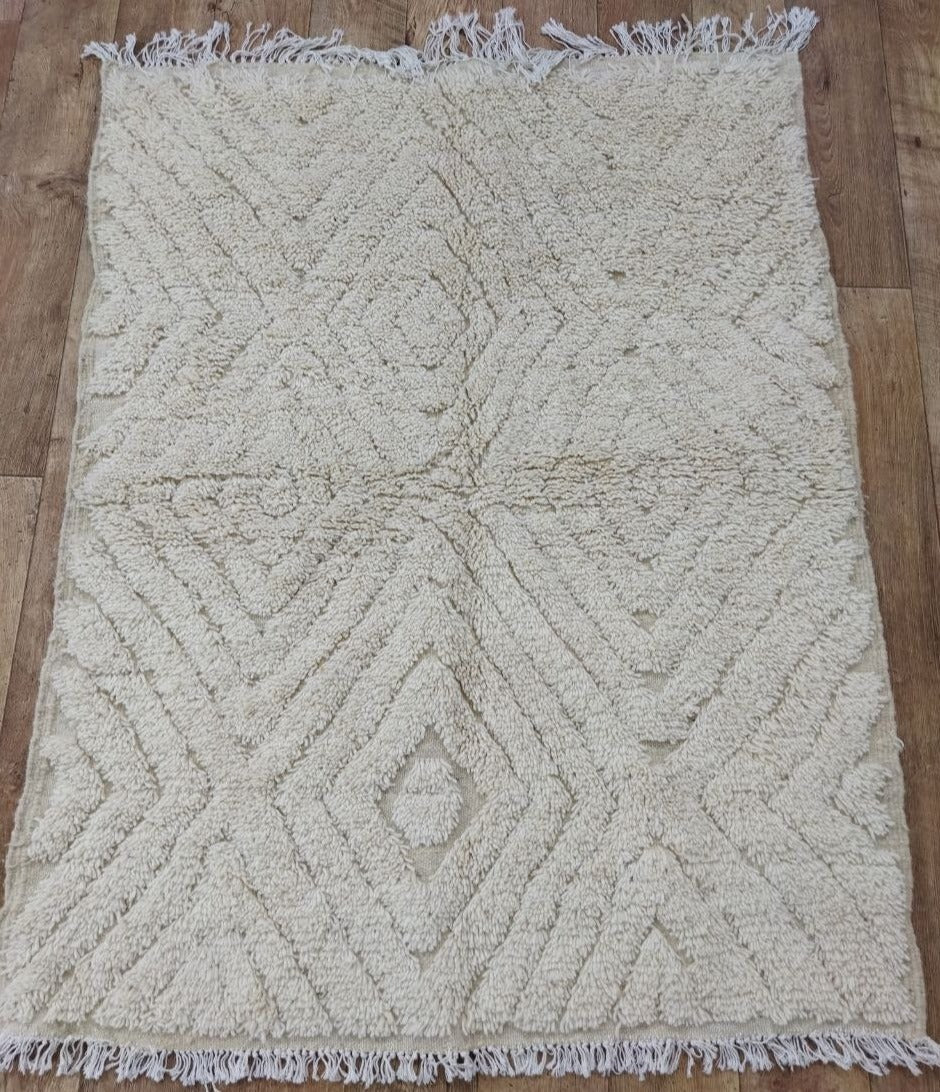 Moroccan rug Beni Ouarain rug 4x5 ft Handmade rug Berber rugrugsMoroccan Rugs Handmade Beni Ourain Rug - Berber Rug