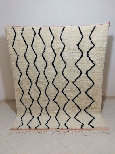 Moroccan rug Beni Ouarain rug 5x6 ft Handmade rug Berber rugrugsMoroccan Rugs Handmade Beni Ourain Rug - Berber Rug