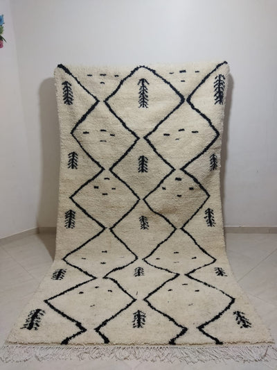 Moroccan rug Beni Ouarain rug 5x9 ft Handmade rug Berber rugrugsMoroccan Rugs Handmade Beni Ourain Rug - Berber Rug