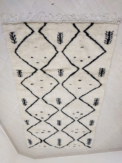 Moroccan rug Beni Ouarain rug 5x9 ft Handmade rug Berber rugrugsMoroccan Rugs Handmade Beni Ourain Rug - Berber Rug