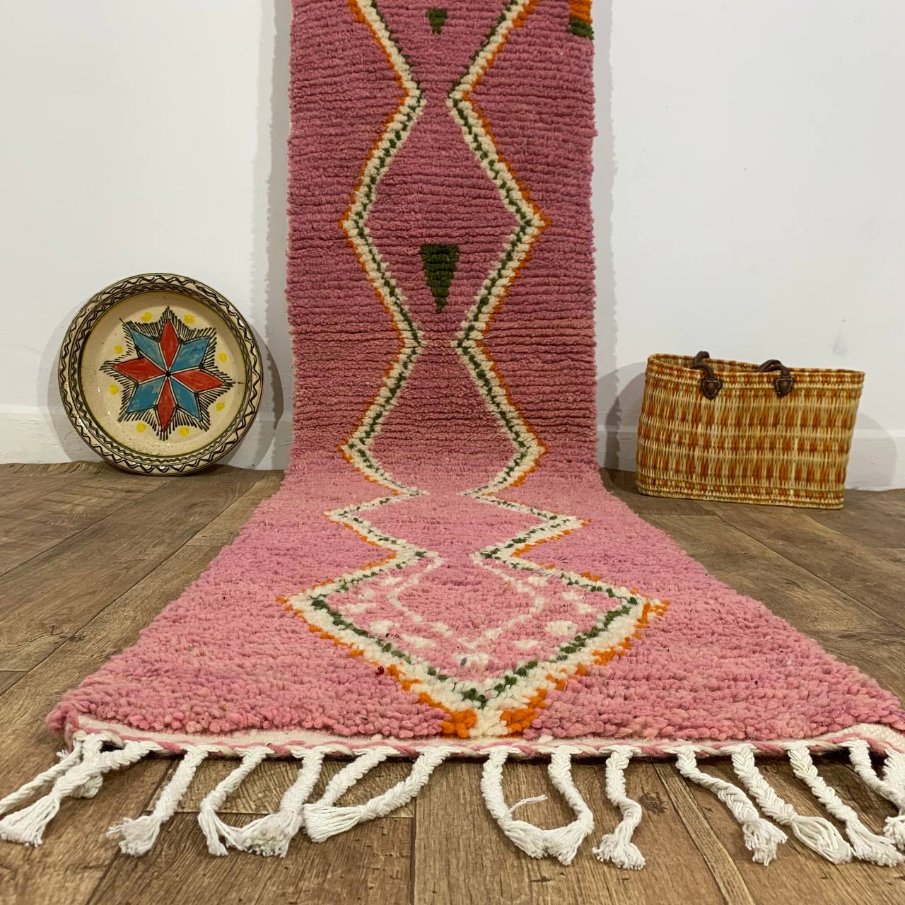 Moroccan rug Style Azilal rug 2x10 ft Handmade rug Berber rugrugsMoroccan Rugs Handmade Beni Ourain Rug - Berber Rug