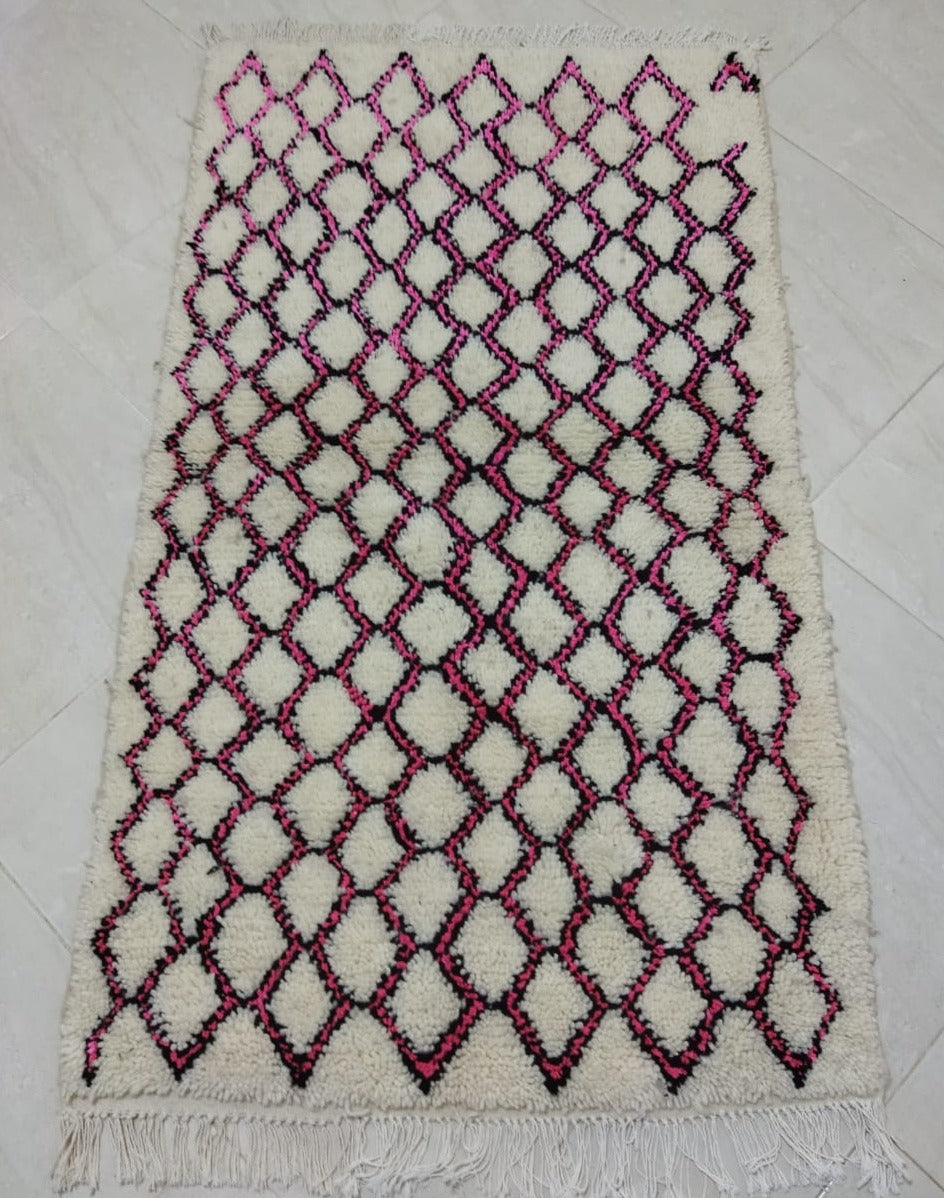 Moroccan rug Style Azilal rug 3x5 ft Handmade rug Berber rugRugsMoroccan Rugs Handmade Beni Ourain Rug - Berber Rug