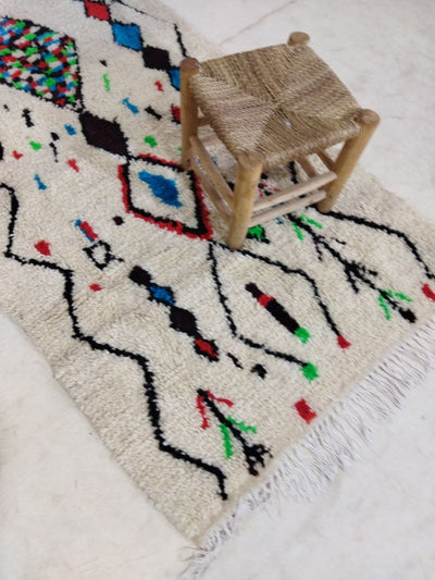Moroccan rug Style Azilal rug 3x5 ft Handmade rug Berber rugrugsMoroccan Rugs Handmade Beni Ourain Rug - Berber Rug
