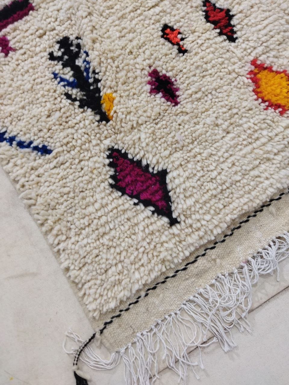 Moroccan rug Style Azilal rug 3x5 ft Handmade rug Berber rugrugsMoroccan Rugs Handmade Beni Ourain Rug - Berber Rug