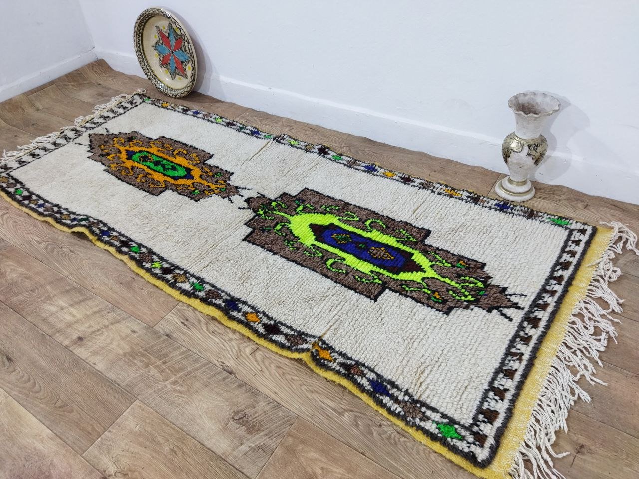 Moroccan rug Style Azilal rug 3x7 ft Handmade rug Berber rugrugsMoroccan Rugs Handmade Beni Ourain Rug - Berber Rug