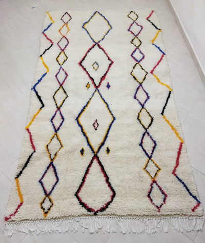 Moroccan rug Style Azilal rug 4x5 ft Handmade rug Berber rugrugsMoroccan Rugs Handmade Beni Ourain Rug - Berber Rug