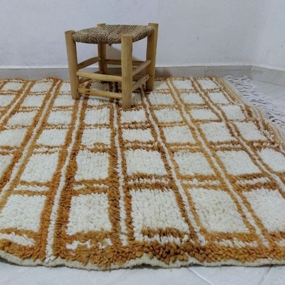 Moroccan rug Style Azilal rug 4x6 ft Handmade rug Berber rugrugsMoroccan Rugs Handmade Beni Ourain Rug - Berber Rug