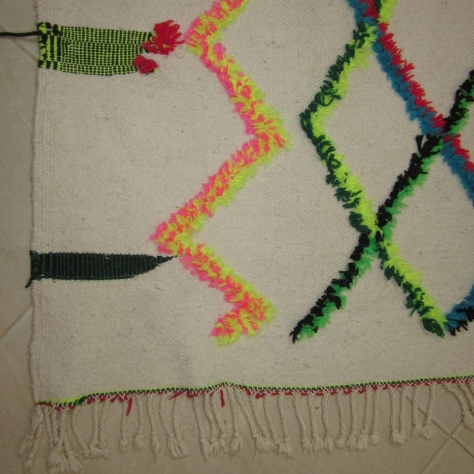 Moroccan rug Style Azilal rug 4x7 ft Handmade rug Berber rugrugsMoroccan Rugs Handmade Beni Ourain Rug - Berber Rug