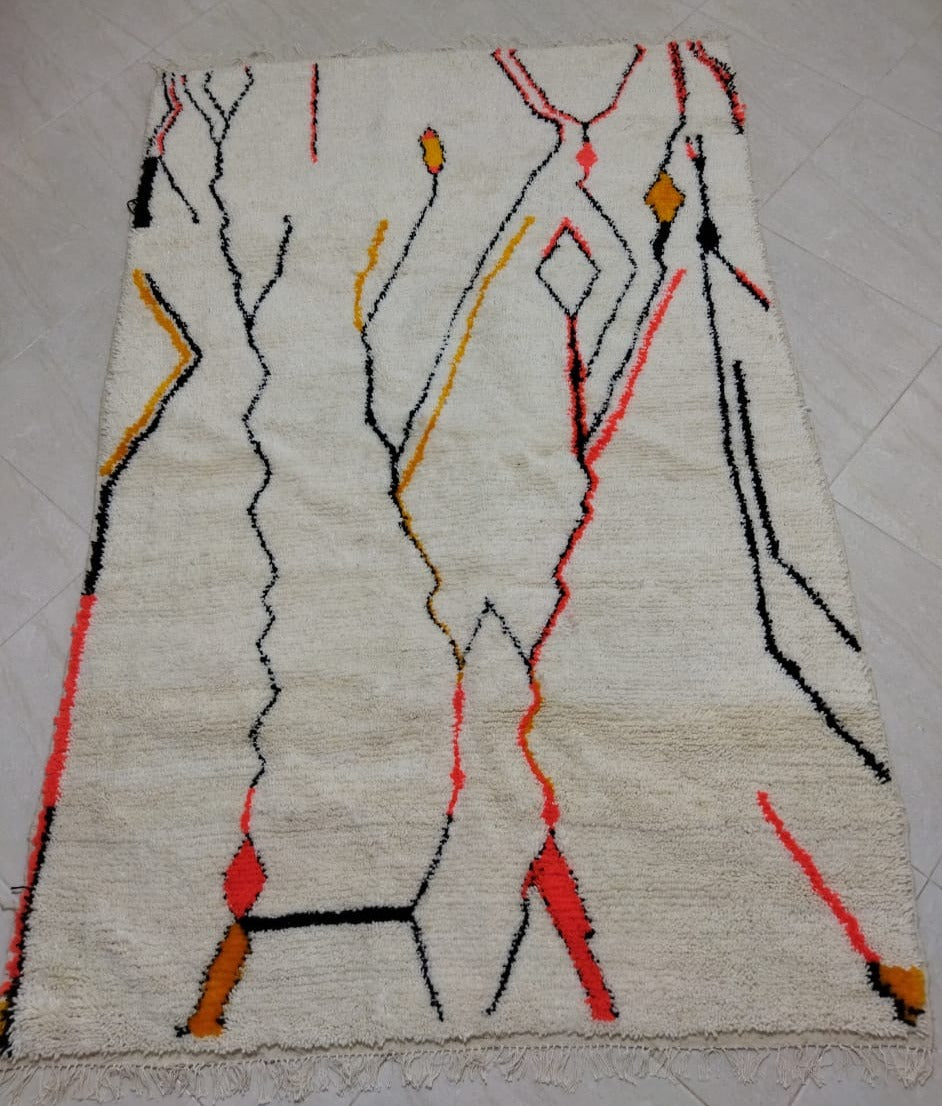 Moroccan rug Style Azilal rug 5x7 ft Handmade rug Berber rugrugsMoroccan Rugs Handmade Beni Ourain Rug - Berber Rug