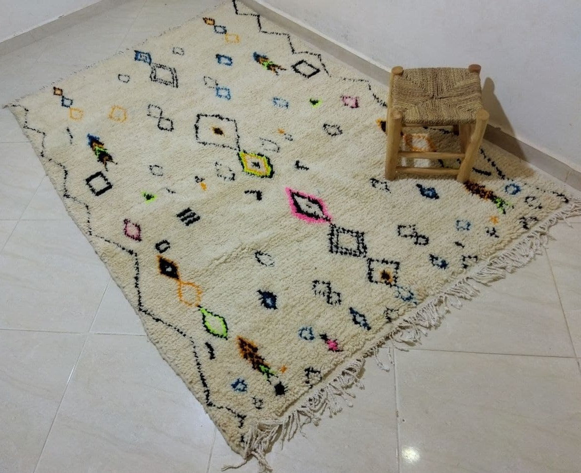 Moroccan rug Style Azilal rug 5x7 ft Handmade rug Berber rugrugsMoroccan Rugs Handmade Beni Ourain Rug - Berber Rug