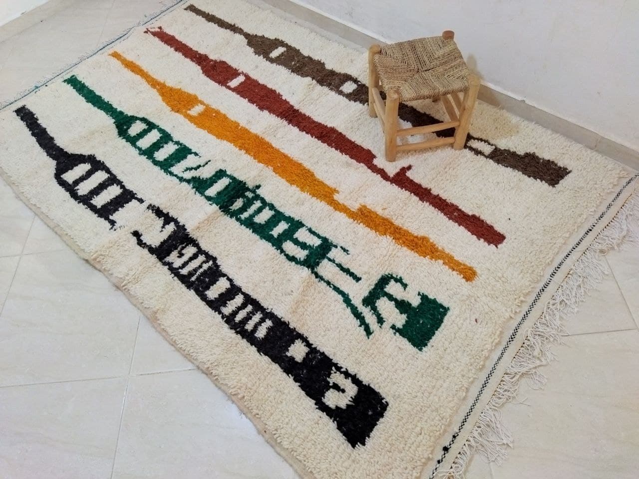 Moroccan rug Style Azilal rug 5x8 ft Handmade rug Berber rugrugsMoroccan Rugs Handmade Beni Ourain Rug - Berber Rug