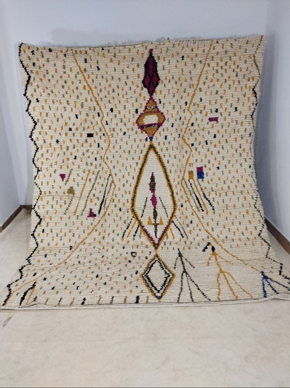 Moroccan rug Style Azilal rug 8x9 ft Handmade rug Berber rugrugsMoroccan Rugs Handmade Beni Ourain Rug - Berber Rug