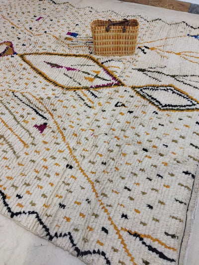 Moroccan rug Style Azilal rug 8x9 ft Handmade rug Berber rugrugsMoroccan Rugs Handmade Beni Ourain Rug - Berber Rug